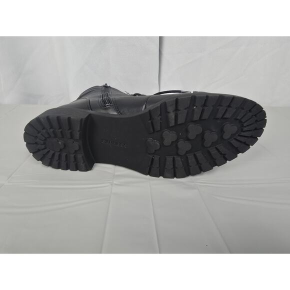 Express Y2K Chunky Women's 8 Combat Boots Goth Grunge Lace‎ Steam Punk - Picture 4 of 16